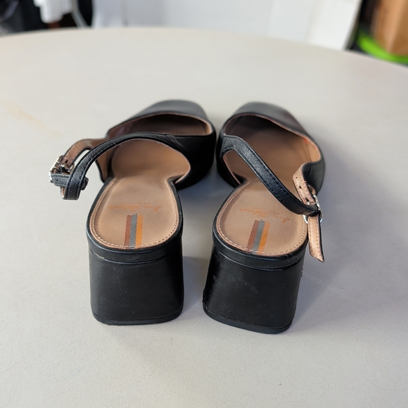 Sam Edelman Black Leather Slingback Heels Pumps SZ 8 Comfy Casual Office Church - Picture 3 of 11